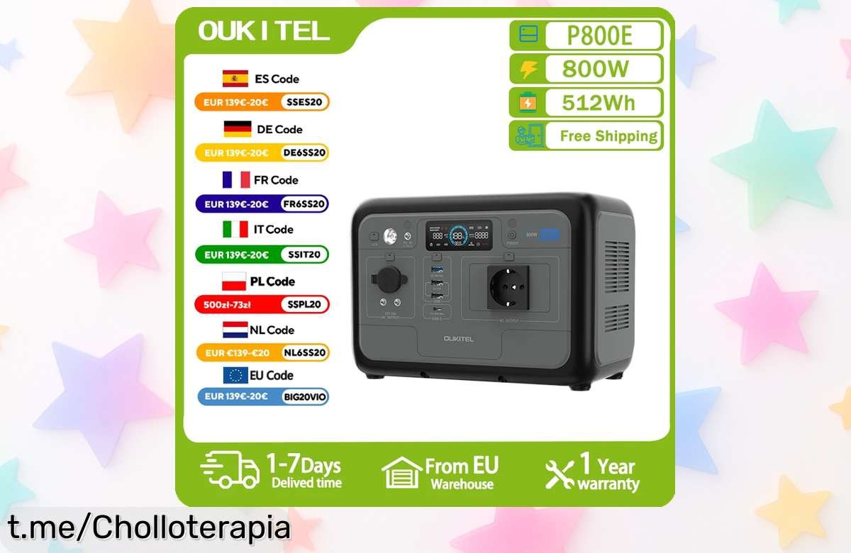 Estación de energía portátil OUKITEL P800E con 800W: luz en casa y camping a precio loco, ¡aprovecha este chollo antes de que desaparezca!