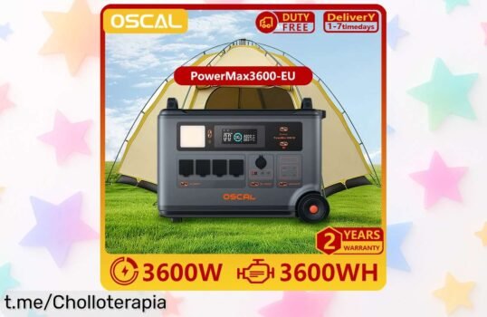 Estación de energía portátil Oscal PowerMax 3600SE: ¡super chollo con batería potente y 14 salidas para estar cargado en casa o el camping! No te quedes sin energía, hazte con la tuya ya.