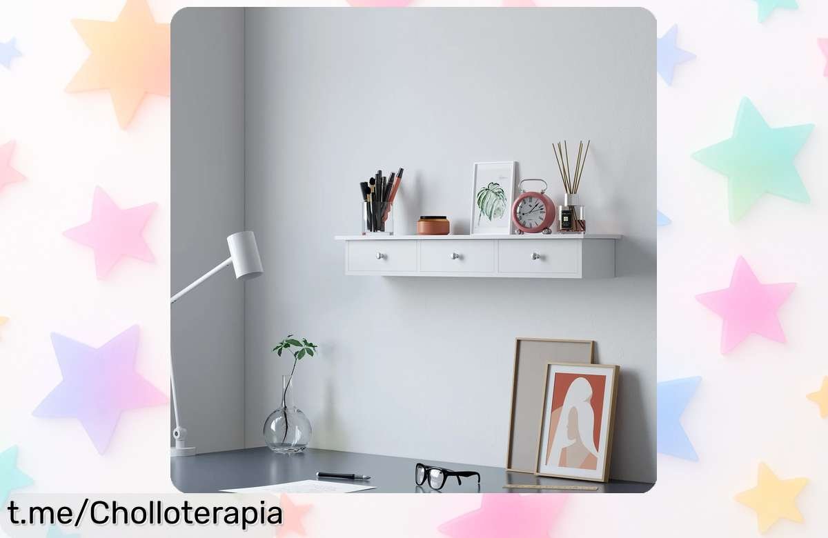 Estantería flotante SONGMICS con 3 cajones, perfecto para maximizar espacio en tu hogar y mantener todo ordenado a un precio que no podrás creer. ¡No dejes pasar esta oportunidad única!