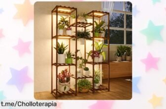 Estantería para plantas Bamworld con luz de cultivo y 3 modos, ¡ideal para transformar tu hogar! Aprovecha este chollazo que hará brillar tus plantas como nunca.