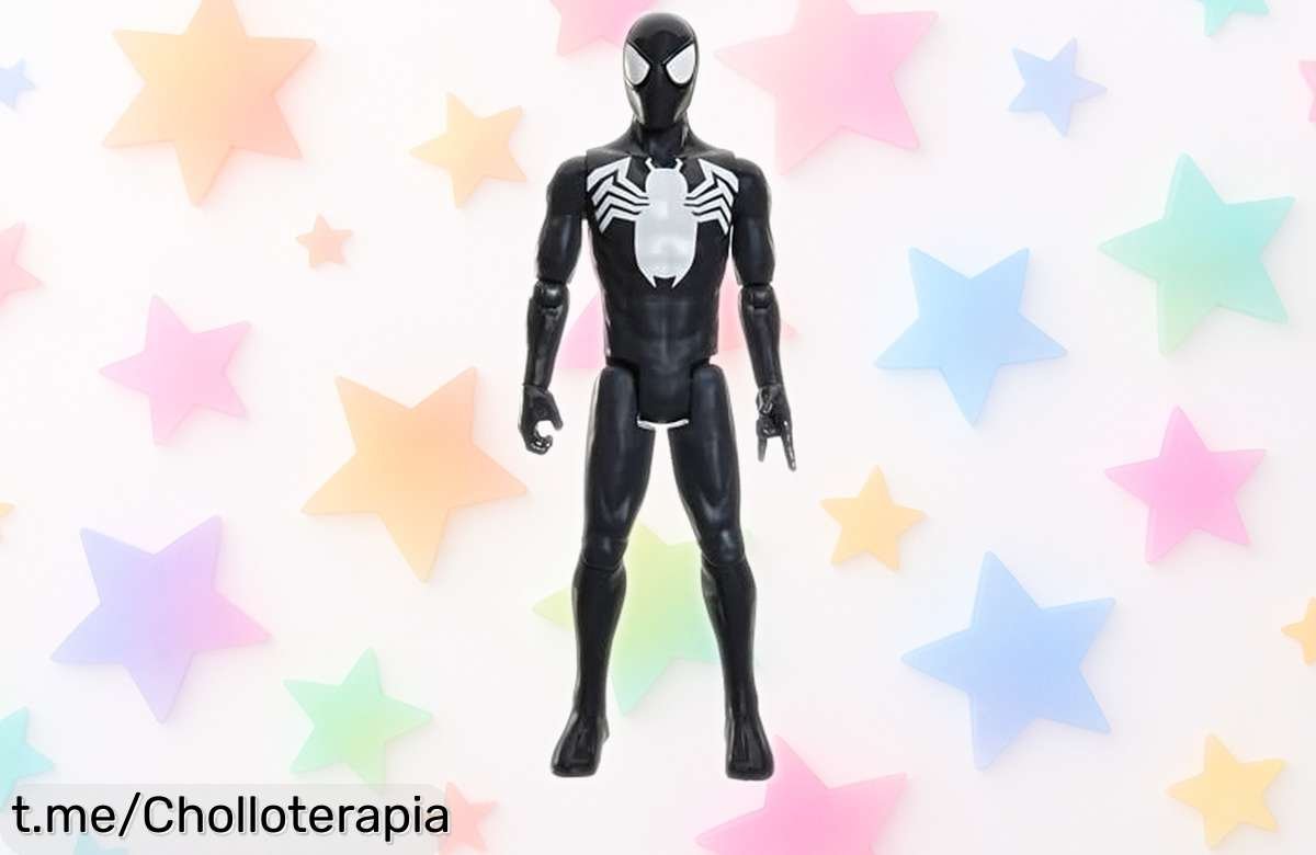 Figura gigante de Spider-Man con traje negro, Marvel Titan Series: ¡disfruta de un chollazo para crear batallas épicas y aventuras increíbles ya mismo!