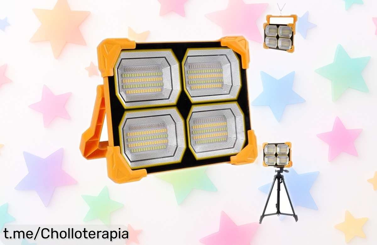 Foco LED recargable 300W de gran potencia y batería eterna, ¡aprovecha este super chollo para iluminar tus aventuras antes que se acabe!