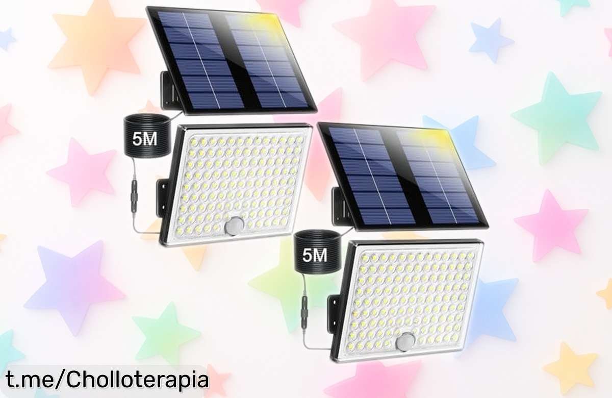 Focos solares Realky para exterior, pack de 2 con sensor y 4 modos: brilla en tu jardín toda la noche a un precio increíble que no querrás dejar pasar. Ilumina tus noches ya mismo.