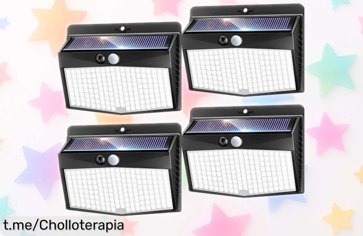 Focos solares para exterior Nipify: pack de 4 con sensor y varios modos, iluminan sin gastar. ¡Aprovecha este ofertón antes que se agoten!