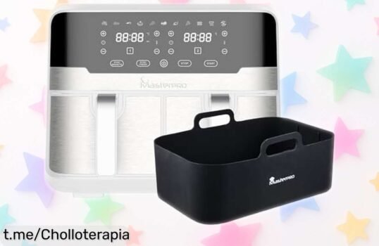 Freidora de aire doble MasterPRO Rocket Duo 900, el chollazo ideal para cenas rápidas y crujientes con su pantalla táctil: ¡aprovecha este super precio rebajado ya!