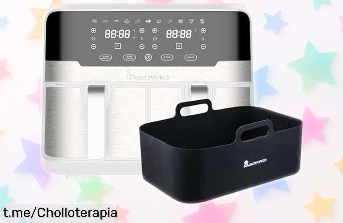 Freidora de aire doble MasterPRO Rocket Duo 900, el chollazo ideal para cenas rápidas y crujientes con su pantalla táctil: ¡aprovecha este super precio rebajado ya!