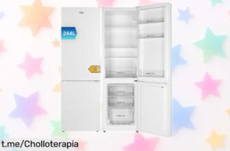 Frigorífico combi Vok EVR244DEW, luz LED y puertas reversibles a un precio de escándalo que hará que tu hogar brille. ¡No te lo pierdas y hazlo tuyo ya!