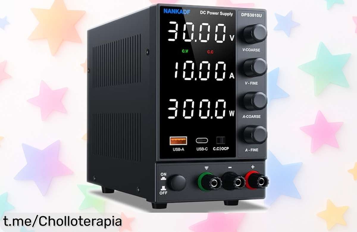 Fuente de alimentación ajustable 30 V y 10 A con pantalla digital a un precio loco, ¡conviértete en el rey de tu banco de trabajo y no te quedes sin la tuya!