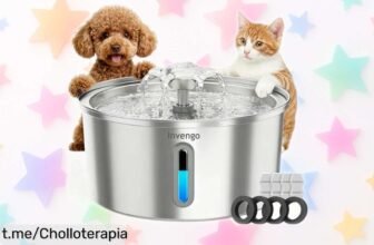 Fuente para gatos Invengo de acero inoxidable a precio rebajado: agua fresca al instante y boquilla de flor que hará feliz a tu peludo amigo. ¡No dejes pasar esta oportunidad única!