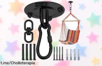 Gancho de techo giratorio 360 Morzejar, soporte increíble para hamacas y columpios a un precio loco que no te puedes perder. ¡Sujeta tu diversión hoy mismo!