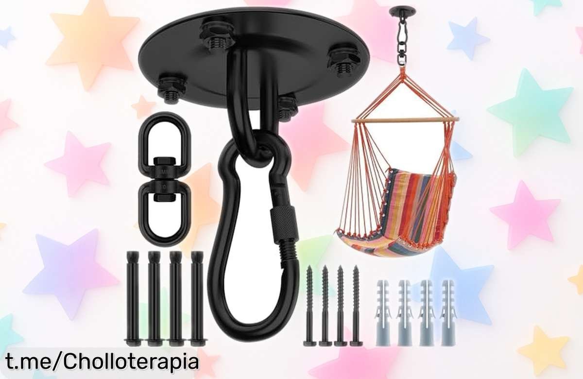 Gancho de techo giratorio 360 Morzejar, soporte increíble para hamacas y columpios a un precio loco que no te puedes perder. ¡Sujeta tu diversión hoy mismo!