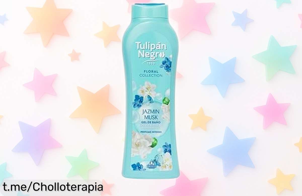 Gel de baño de jazmín y musk Tulipán Negro: un ofertón para limpiar tu piel con suavidad, ¡déjate envolver por su aroma floral elegante y disfruta cada ducha!