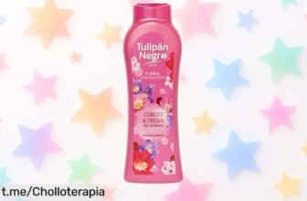 Gel de baño floral de cerezo y fresia Tulipán Negro, un precio loco para sentirte fresco y disfrutar cada ducha como nunca antes. No te lo pierdas, ¡hazlo tuyo ahora!