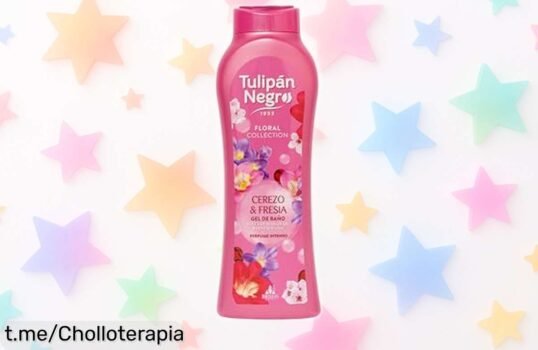 Gel de baño floral de cerezo y fresia Tulipán Negro, un precio loco para sentirte fresco y disfrutar cada ducha como nunca antes. No te lo pierdas, ¡hazlo tuyo ahora!