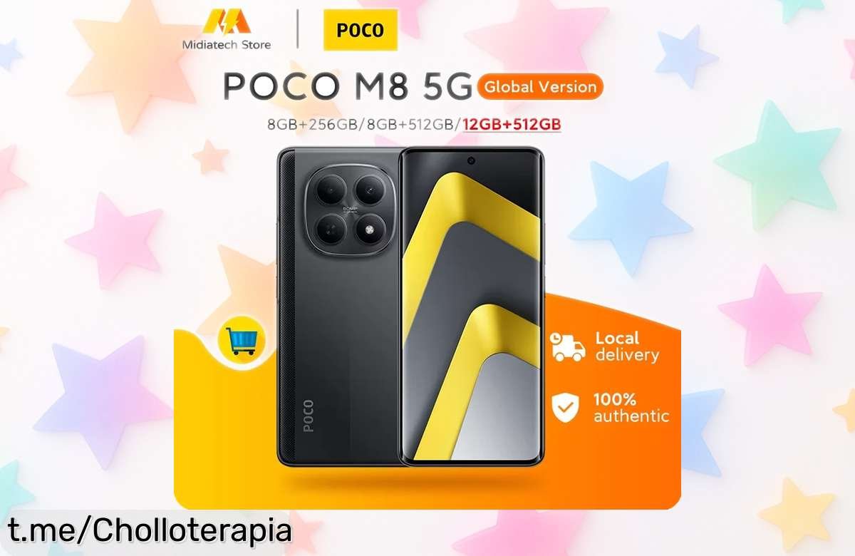 Gran ofertón en móvil 5G Poco M8: pantalla AMOLED enorme, 50 MP y 512 GB. ¡Aplica el cupón ya y llévate este chollazo antes de que desaparezca!