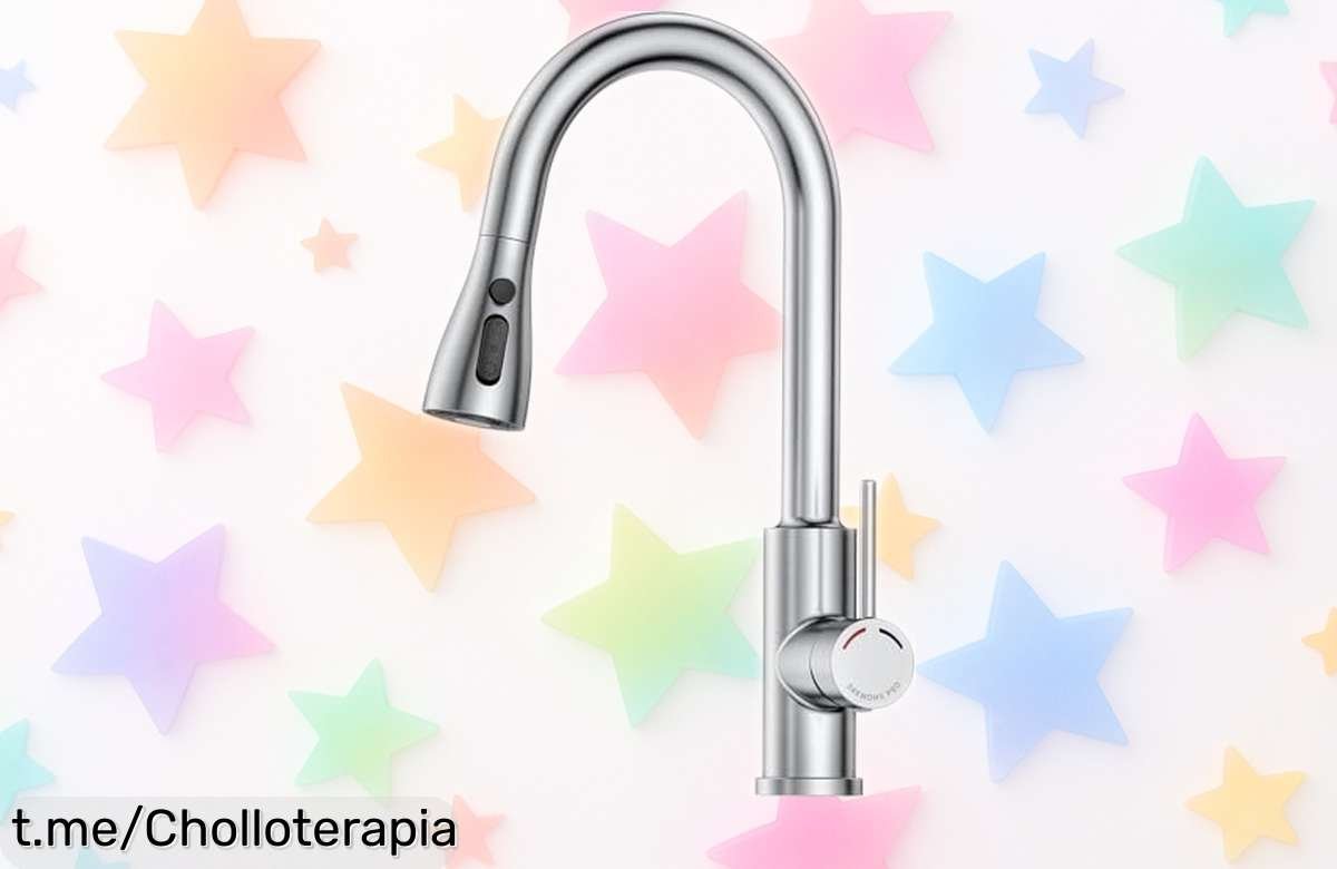 Grifo de cocina extraíble SREWOHS PRO a precio rebajado: diseño elegante, cuatro chorros y fácil instalación para que cada rincón brille. ¡No te lo pierdas!
