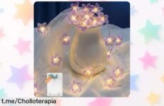 Guirnalda de flores LED Afaiup de 2 m con luz cálida que transformará tu espacio en un lugar mágico, no te pierdas este chollazo que hará brillar tus momentos.