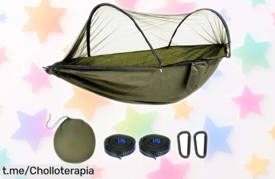 Hamaca de camping ultraligera DEPAR: ¡disfruta del aire libre con un chollazo resistente hasta 300 kg y llévala a donde quieras! ¡No esperes más para relajarte en ella!