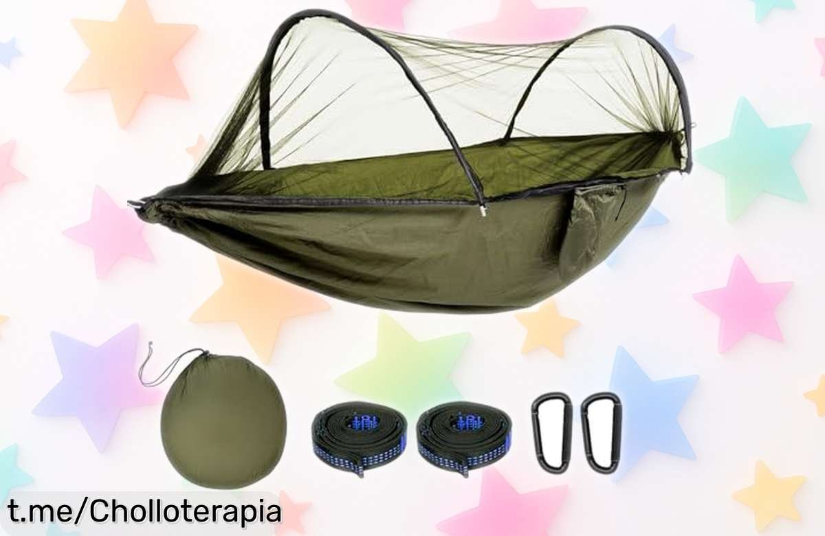 Hamaca de camping ultraligera DEPAR: ¡disfruta del aire libre con un chollazo resistente hasta 300 kg y llévala a donde quieras! ¡No esperes más para relajarte en ella!