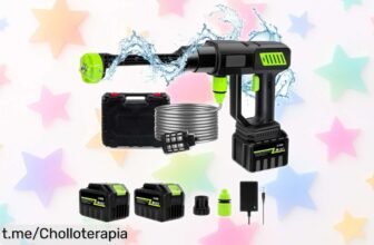 Hidrolimpiadora portátil de alta presión con 2 baterías: ¡rebajada y lista para brillar! Deja todo impecable y no te quedes sin la tuya, aprovecha este super chollo.