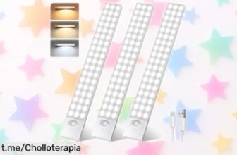 Ilumina tu hogar con el pack de 3 luces LED con sensor de movimiento: Brillo ajustable y batería recargable, ¡aprovecha este ofertón antes que se agote!