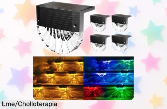 Ilumina tu jardín con estas luces solares FIFlying en pack de 4: encendido automático y resistencia al agua, ¡un super chollo que hará brillar tus noches!