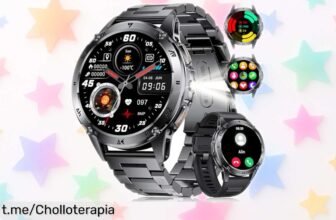 Impactante smartwatch militar para hombre con luz LED y pantalla AMOLED HD: ¡chollazo que vigila tu salud mientras te acompaña en cada aventura! No dejes pasar esta oferta.