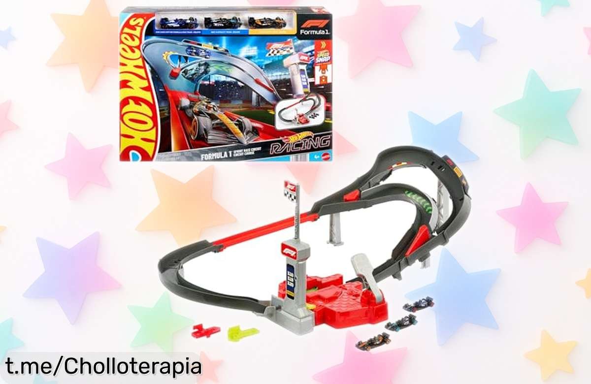 Impresionante circuito de carreras Hot Wheels con 3 coches metálicos a toda velocidad: ¡es tu oportunidad para darles a los peques horas de diversión por un precio rebajado!