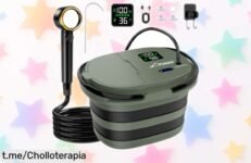 Impresionante ducha de camping WADEO 2026 con bomba integrada, ahora a precio rebajado: disfrutarás hasta 220 minutos de agua como nunca antes ¡No te la pierdas!