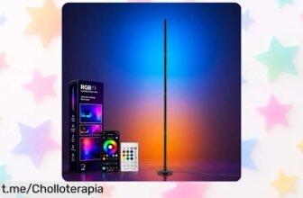 Impresionante lámpara de pie LED Sylvwin: ¡decora tu espacio con 16 millones de colores y música! Rebajada para que ilumines tus momentos favoritos.