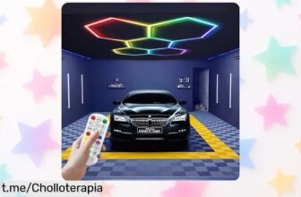 Impresionante lámpara de techo LED hexagonal RGB para garaje, pack de 24 tubos conectables, ¡ilumina tu taller a lo grande con un precio de escándalo que no puedes dejar escapar!