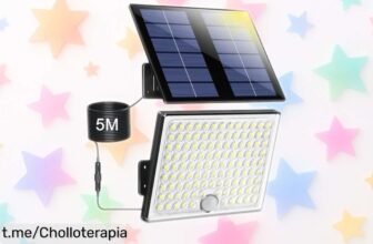 Impresionante lámpara solar exterior Realky con sensor de movimiento para iluminar tu jardín y hacer brillar tus noches. ¡Aprovecha este chollazo ya!