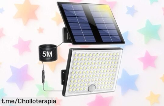 Impresionante lámpara solar exterior Realky con sensor de movimiento para iluminar tu jardín y hacer brillar tus noches. ¡Aprovecha este chollazo ya!