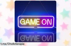 Impresionante letrero de neón gaming AOOTE con brillo ajustable y alimentación USB, ideal para iluminar tus momentos más épicos. ¡No te pierdas este chollazo que dará vida a tu espacio!