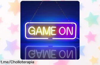 Impresionante letrero de neón gaming AOOTE con brillo ajustable y alimentación USB, ideal para iluminar tus momentos más épicos. ¡No te pierdas este chollazo que dará vida a tu espacio!