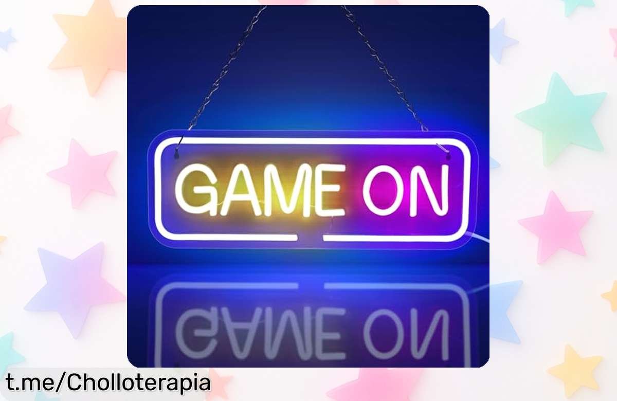 Impresionante letrero de neón gaming AOOTE con brillo ajustable y alimentación USB, ideal para iluminar tus momentos más épicos. ¡No te pierdas este chollazo que dará vida a tu espacio!
