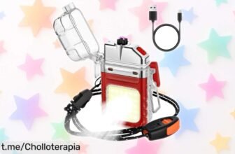 Impresionante mechero eléctrico recargable Vicloon con doble arco y linterna: ¡ofertón irresistible que no te puedes perder! Prepárate para ser el héroe en cada aventura.