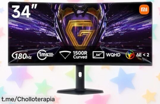 Impresionante monitor gaming curvo de 34 pulgadas Xiaomi: ahora a un precio que te hará saltar del sofá, no esperes más para jugar como los grandes.