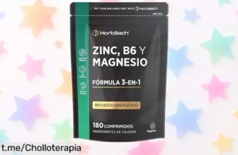 Impresionante pack de 180 comprimidos veganos de Zinc, magnesio y vitamina B6 Horbaach; aprovecha este descuentazo y cuida tu salud sin preocupaciones durante más de 6 meses.