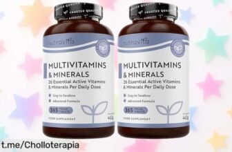 Impresionante pack de 2 botes de multivitaminas veganas Nutravita: impulso diario con 26 vitaminas y minerales a un precio loco que te hará sentir lleno de energía. ¡No lo dejes escapar!