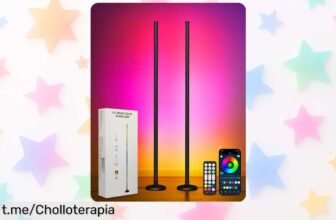 Impresionante pack de 2 lámparas LED OUTON: ilumina tu hogar con 16 millones de colores y efectos musicales, ¡chollazo que transforma tu salón en un instante!