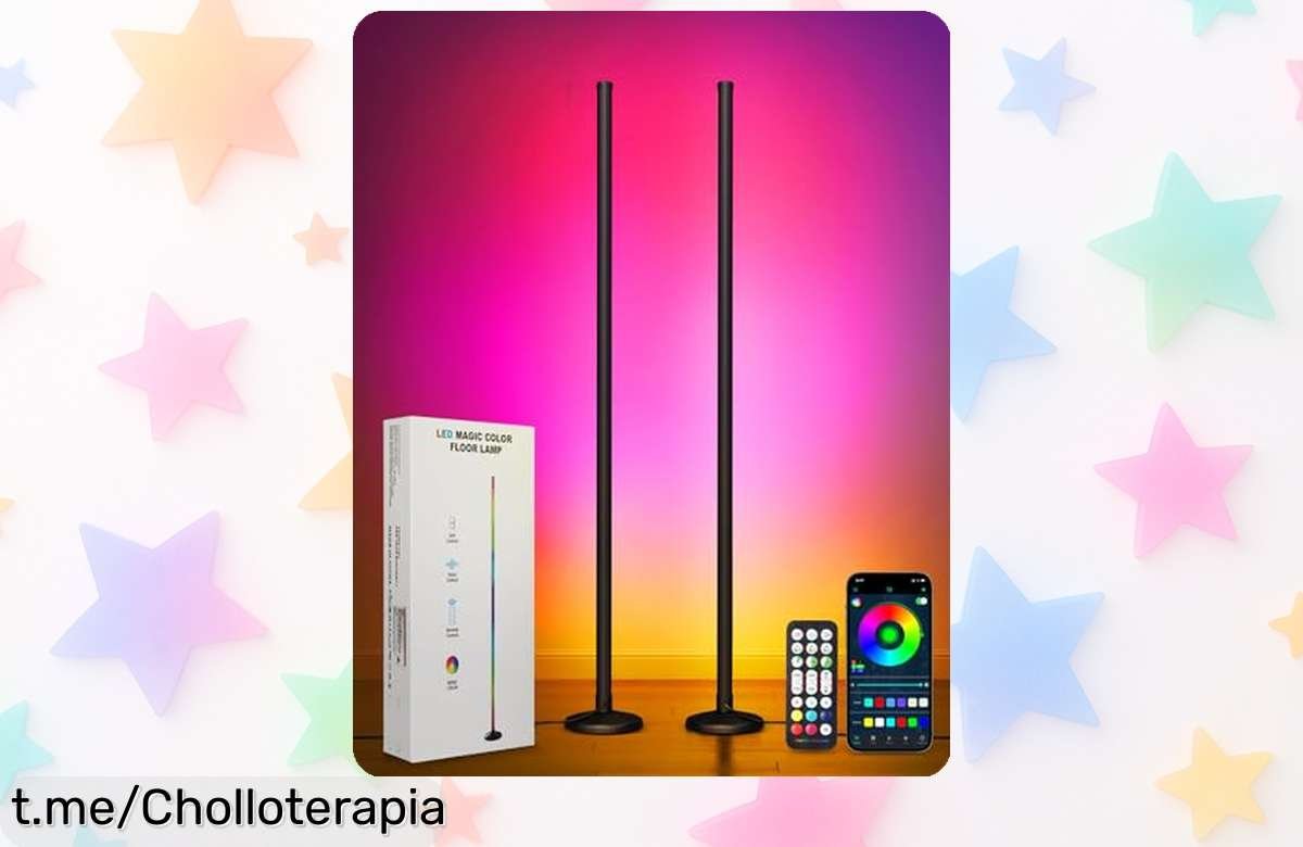 Impresionante pack de 2 lámparas LED OUTON: ilumina tu hogar con 16 millones de colores y efectos musicales, ¡chollazo que transforma tu salón en un instante!