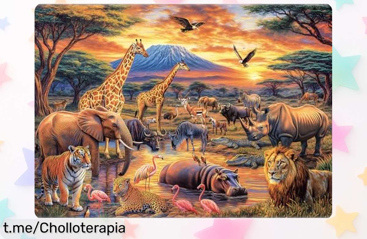 Impresionante puzzle de 1000 piezas con animales africanos HUADADA, disfruta en familia y transforma tu pared a un precio increíble que no podrás dejar escapar.