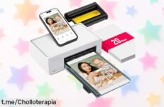 Impresora de fotos portátil Liene Amber M100, chollo increíble con 20 papeles y cartucho incluido: ¡captura tus mejores recuerdos al instante y sin complicaciones!