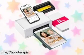 Impresora de fotos portátil Liene Amber M100, chollo increíble con 20 papeles y cartucho incluido: ¡captura tus mejores recuerdos al instante y sin complicaciones!