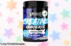 Impulsa tu entrenamiento con creatina en polvo Warrior, 500 g de pura energía. ¡Aprovecha este preciado rebajón y siente la fuerza como nunca!