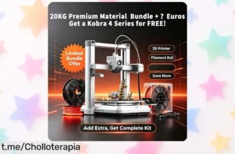 Impulsa tu imaginación con la impresora 3D Anycubic Kobra y 20 kg de filamento PLA, un ofertón que te ayudará a crear sin límites en tu propio taller. ¡No te lo pierdas!