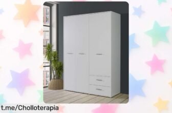 Increíble armario MOKARIS con puertas y 2 cajones a un precio increíblemente bajo: aprovecha ya esta oferta para mantener tu hogar ordenado y feliz.