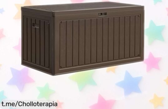 Increíble caja de almacenamiento para jardín YITAHOME, espacio de 303 litros y impermeable: ¡chollazo ilimitado que también es un banco! No te la pierdas y dale vida a tu exterior.