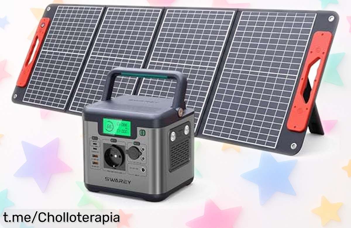 Increíble estación de energía portátil SWAREY S550 con panel solar incluido, ideal para cargar todo lo que necesitas. ¡Aprovecha este chollo antes de que se agote!